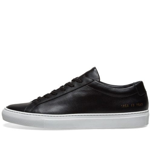 Black leather trainers white sole mens online